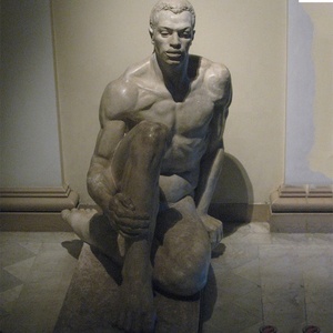 Patung Telanjang Marmer Alami Ukiran Tangan Luar Ruangan Pria - Product Image 4