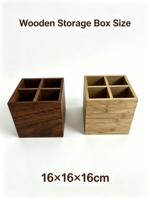 Boîte de rangement en bois à 4 compartiments, organisateur de bureau en bois massif avec séparateurs pour bijoux et bibelots
