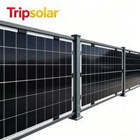 Système de clôture solaire vertical en aluminium anodisé, structure de montage au sol durable, espacement optimisé des panneaux, efficacité énergétique, sécurité