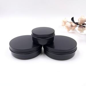 Envase Cosmético Redondo con Tapa de Rosca, Lata de Aluminio Negro Mate, Venta al por Mayor, 10ml 15ml 30ml 1oz 50ml 60ml 100ml 2oz - Product Image 4