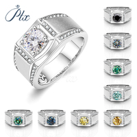 Bague de mariage en argent sterling 925 avec pierre précieuse ronde VVS 1ct, diamant pour homme, moissanite, vente en gros