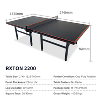 Loki Rxton 2200 Ping-Pong épaissi 50mm diamètre de jambe Table de compétition et d'entraînement Table de Tennis de Table