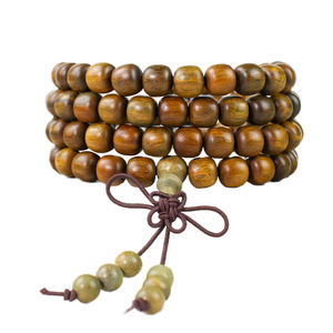 Sandalwood Buddhist Prayer Beads 108 Beads 7x8Mm Barrel Shape Unisex <b>Bracelet</b> For Religious Ceremonies Chinese Style - Product Image 4