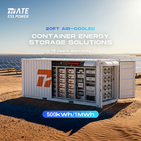 Conteneur de stockage modulaire MATE de 20 pieds, grande capacité, batterie 500 kWh, 1 MWh, système de stockage d'énergie en conteneur haute tension, batterie BESS LifePO4