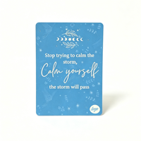 Cartes d'affirmation motivantes avec logo personnalisé, cartes de vœux en papier de haute qualité, support en bois pour présentation en magasin, fournitures pour commerces de détail