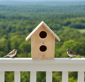 Modernas Casitas para Pájaros de Madera con Diseño Impreso para Colgar en Interiores o Exteriores, Aptas para la Sala de Estar - Product Image 5