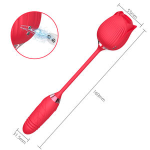 2024 Bestseller 2 In 1 Tong Op En Neer Likken Rose Vibrator <span class=keywords><strong>Clit</strong></span> Sucker Dildo Vrouwen Clitoris Stimulatie Masturb - Product Image 4
