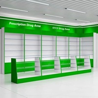 Armoire à pharmacie occidentale de style moderne personnalisée avec porte en verre de prescription présentoir de pharmacie et ombre d'étagère de médicament