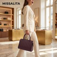 Tas Tangan Wanita Grosir Bahan Kulit PU, Tas Selempang Mewah Bermerek Desainer Fashion untuk Wanita Miss Alita