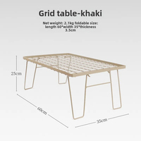 Table de barbecue en plein air, table basse, table en fer, plateau d'égouttement, table à grille, table pliante en filet, table de camping en bambou