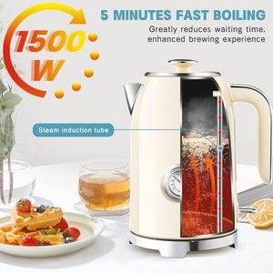 New Retro Stainless Steel Electric Kettle and <b>Toaster</b> Set with LED Lighting 2-Year Warranty for Household Hotel & Car Use - Product Image 2