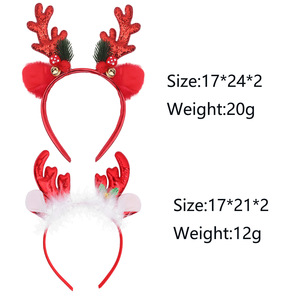 Diadema de fiesta de Navidad para niños con astas Árbol Estrellas Orejas de gato Cuernos de alce Tocado de fiesta festivo y adornos - Product Image 4