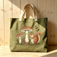 Sac à fermeture éclair en toile personnalisé, motif de dessin animé, poignée longue, lavable, réutilisable, pochette d'emballage portable, accessoires de camping