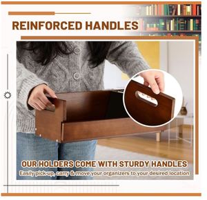 2 bộ bằng gỗ CD lưu trữ hộp chủ Kệ băng cassette hiển thị kệ với thực xử lý <span class=keywords><strong>DVD</strong></span> Organizer kệ cho các trường hợp phim - Product Image 5