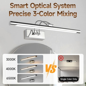 Luminaire Mural LED pour <span class=keywords><strong>Miroir</strong></span> 15W 50CM, Éclairage <span class=keywords><strong>de</strong></span> Maquillage et <span class=keywords><strong>de</strong></span> <span class=keywords><strong>Salle</strong></span> <span class=keywords><strong>de</strong></span> <span class=keywords><strong>Bain</strong></span>, Couleur Chrome, Lumière Frontale pour <span class=keywords><strong>Miroir</strong></span> LED / Lumière <span class=keywords><strong>de</strong></span> Coiffeuse / Lumière <span class=keywords><strong>de</strong></span> Maquillage - Product Image 4