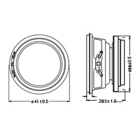 Haut-parleur externe magnétique à large bande 45MM-35P 4Ohm 3W, haut-parleur multimédia 45MM 4 Ohm 3 W, mini haut-parleur de 2 pouces