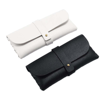Étui à lunettes unisexe E88 de haute qualité, étui à lunettes en cuir luxueux, classique, semi-rigide, motif solide, tendance, portable