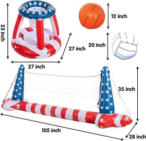 <span class=keywords><strong>Filet</strong></span> de volley-ball aquatique gonflable et cerceaux de <span class=keywords><strong>basket</strong></span>-ball Ensemble de flotteurs gonflables pour <span class=keywords><strong>piscine</strong></span> Jouets de natation - Product Image 4