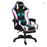 Chaises de jeu, chaise de jeu, fauteuil de bureau, ordinateur, lumière LED RVB bon marché, course, cuir PU, chaises gamer, chaise de jeu