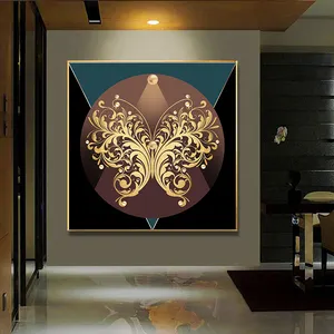 farfalla poster stampe d&#39;arte Suppliers-Moderna lamina d'oro di lusso farfalla astratta minimalismo nordico pittura su tela poster da parete per soggiorno decorazione domestica