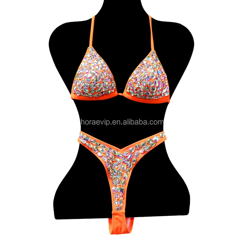 B100 New Arrivals Mulheres Swimwear De Luxo Triângulo Tanga Bikini Swimsuit Cristal Strass Swimsuit