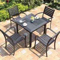 L Chaise Confortable Étanche En Métal Patio Ensemble Table À Manger Chaises pour Jardin Café En Aluminium Cadre Sillas Para Meubles