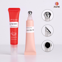 Vente en Gros 5ml 10ml 15ml 30ml Tube de Gloss Rond Rose Or Blanc avec Applicateur en Plastique, Silicone, Alliage de Zinc ou Métal et Logo Personnalisé
