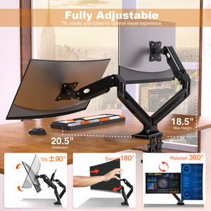 Charmount a molla a Gas staffa Desktop doppio controllo <span class=keywords><strong>Pc</strong></span> supporto palo montaggio <span class=keywords><strong>Monitor</strong></span> bracci Dual - Product Image 3
