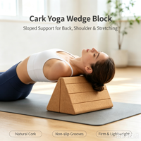 Bloc en liège naturel professionnel en forme de cale, écologique, antidérapant, pour le yoga, les squats, les étirements des mollets et le soutien du talon