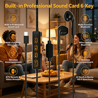H8 Kartu Suara Earphone Bluetooth 5.0 Headset In-Ear Pengubah Suara Pemantauan Real-Time untuk Headphone Siaran Langsung
