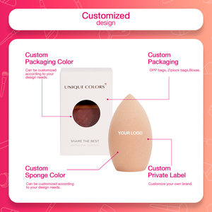 Esponja de Maquillaje Personalizada al por Mayor, Libre de Látex, Suave, Tipo Huevo, para Uso Húmedo y Seco, con Logotipo Personalizado - Product Image 3