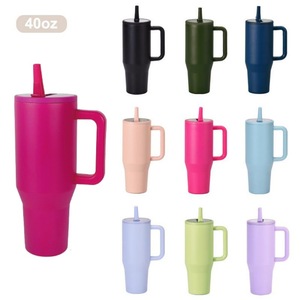 Nuevo 100% <span class=keywords><strong>Hydro</strong></span> Tumbler a prueba de fugas Jarra de agua Vacío aislado de doble pared Vaso de viajero de 40oz con mango y pajita - Product Image 6