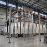Lini Produksi Powder Coating Elektrostatik Sistem Mesin Semprot Bubuk Lini Perakitan dengan Konveyor Otomatis dan Oven Booth Cat