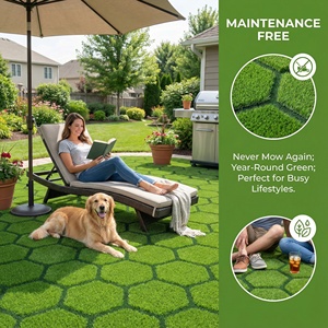 <span class=keywords><strong>Tapis</strong></span> <span class=keywords><strong>de</strong></span> <span class=keywords><strong>gazon</strong></span> synthétique PE imperméable <span class=keywords><strong>de</strong></span> 25 mm, à motifs 3D, résistant aux UV, <span class=keywords><strong>gazon</strong></span> artificiel vert doux pour jardins extérieurs, cours arrière - Product Image 2