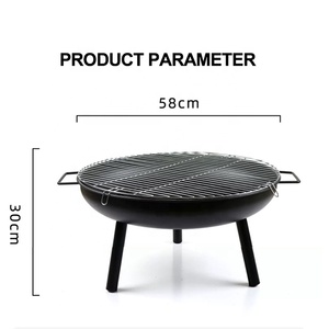 Bol à feu de jardin avec grille de cuisson BBQ Gill pour camping en plein air - Product Image 3