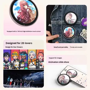 アルミニウム合金製電子バッジ（電子バーレット）二次元ディスプレイタッチスクリーン、流行のアニメ周辺機器 - Product Image 4