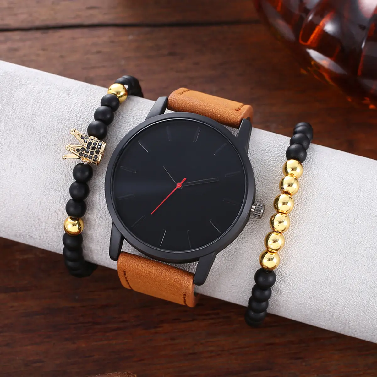 fashion men black steel quartz watches wholesale 2022 male simple Leather boy hand luxury watches men wrist bracelet custom logo