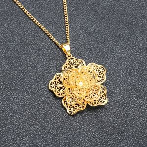 JXX Collar con Colgantes de Flores Chapados en Oro de 24k para Mujer, en Oferta, para Fiesta/Aniversario - Product Image 3