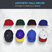 Porte-chapeau mural minimaliste pour casquettes de baseball Cintres de chapeau de porte de placard à un étage Crochets de casquette d'organisateur
