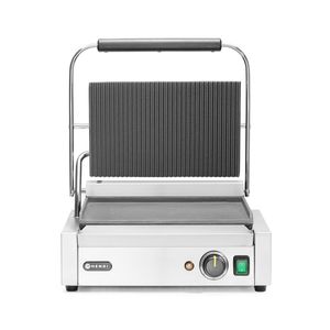 HENDI Commercial Sandwich Maker 230V/2200W Ribbed Top and Smooth Bottom 430x375x(H)216mm Cooking Equipment - Product Image 1