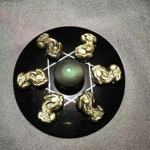 Obsidienne dorée naturelle de haute qualité Pi Xiu, faite à la main, nouvelle <span class=keywords><strong>formation</strong></span> chinoise à sept étoiles, pour souvenir, décoration, cadeau - Product Image 2