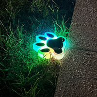 Lampes solaires de jardin en forme de patte de chien Rgb, lampes solaires de chemin de jardin IP65 étanches, lumière chaude, lampes solaires de pelouse pour allée, décoration de festival