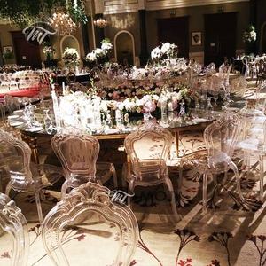 Toptan düğün yuvarlak paslanmaz masa ve şeffaf polikarbonat temizle reçine plastik olay napolyon sandalye - Product Image 5