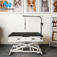 Table de toilettage électrique PTESPROOFING pour grands chiens, table de salon pour animaux de compagnie grande taille, prise USB, tiroirs réglables, en promotion