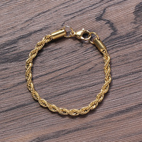 Collier et Bracelet Torsadés en Acier Inoxydable 304 Plaqué Or 18K PVD pour Hommes et Femmes, Style Hip Hop, Vente en Gros, Cadeau Tendance