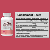 Capsules de Quercétine et de Zinc en Gros, Marque Privée d'Usine, OEM/ODM, Meilleures Ventes, Complément Antioxydant