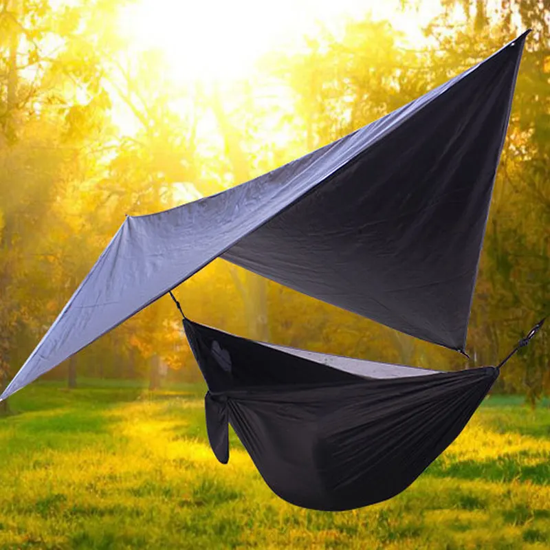 S036 High quality folding sun shelter camping tree hammock portable with rain fly