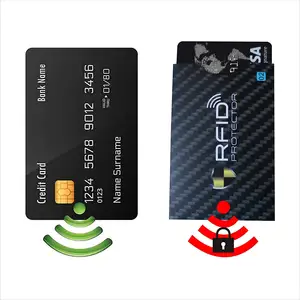 X世界品牌碳纤维设计RFID阻挡套卡安全保护器身份防盗RFID信用卡持卡人