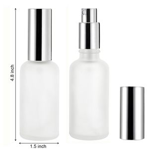 50ml <b>Silver</b> Frosted Glass <b>Spray</b> Bottle for Essential Oils Frosted Empty Perfume Atomizer Dropper Refillable Fine Mist Carton - Product Image 2