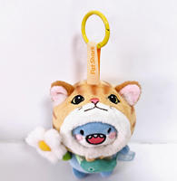 Vente en gros de peluches douces de 4 pouces, boîte à surprises, peluche requin gras, chaton, porte-clés avec coton pour la décoration de la chambre et les cadeaux